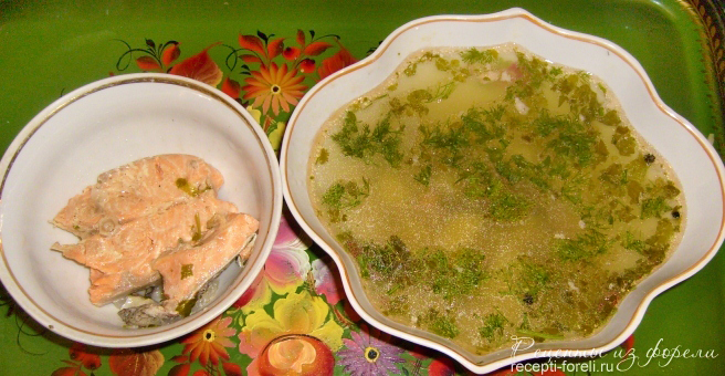Рыбный суп из форели с картофелем